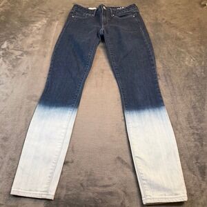 Gap Always Skinny Jeans Womens 25 Blue Ombre Dip Dye Denim Pants